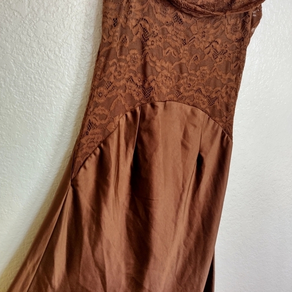 Runaway Amorea Laced Midi Dress Espresso Sz Xs - Picture 7 of 12